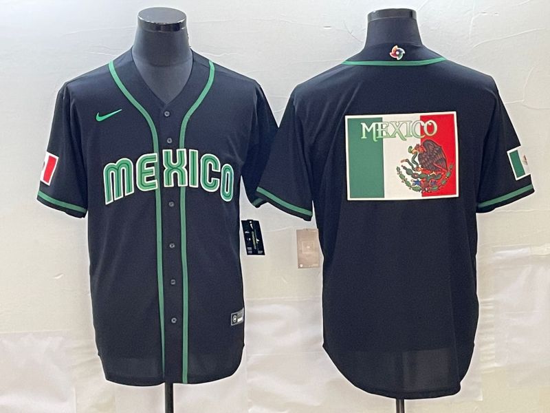 Men 2023 World Cub Mexico Blank Black Nike MLB Jersey12->more jerseys->MLB Jersey